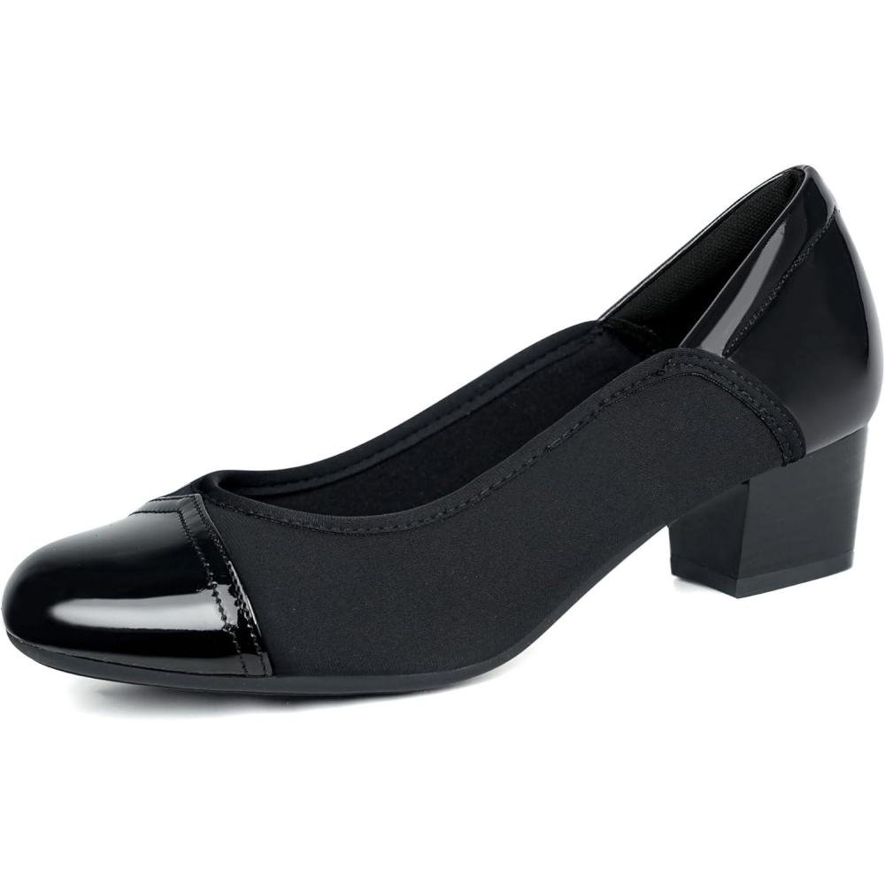 imageOrthorest Women Bunion Dress Shoes Low Heel Orthopedic Pumps Orthotic Slip On LoafersBlack