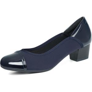 Ortho+rest Women Bunion Dress Shoes Low Heel Orthopedic Pumps Orthotic Slip On Loafers(Navy)