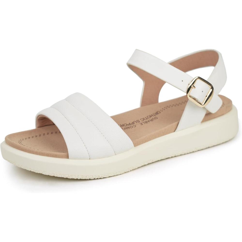 imageORTOREX Womens Arch Support Orthopedic Walking Sandals  Comfortable SandalsWhite