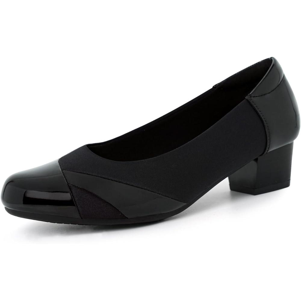 imageOrthorest Women Bunion Dress Shoes Low Heel Orthopedic Slip on Loafers Orthotic PumpsBlack