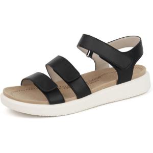 ORTOREX Women’s Orthotic Walking Sandals – Comfortable Arch Support Sandals with Adjustable Straps – Beige, Size 6 (US)(Black)
