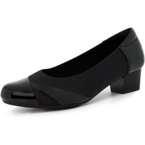Ortho+rest Women Bunion Dress Shoes Low Heel Orthopedic Slip on Loafers Orthotic Pumps(Black)