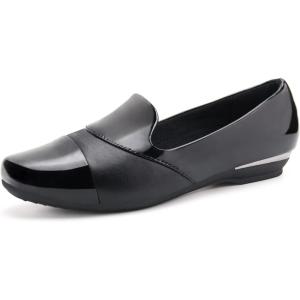 Ortho+rest Women Orthopedic Dress Shoes Bunions Loafers Slip On Orthotic Shoes(Black)