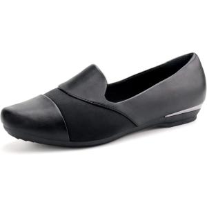 Ortho+rest Women Orthopedic Dress Shoes Bunions Loafers Slip On Orthotic Shoes(Dull Black)