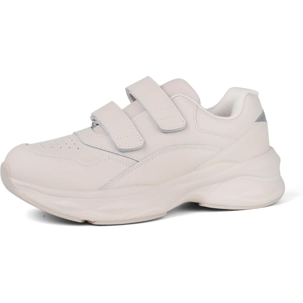 imageORTOREX Women Diabetic Leather Shoes Orthopedic Walking Shoes Wide Toe Box ShoesIvory