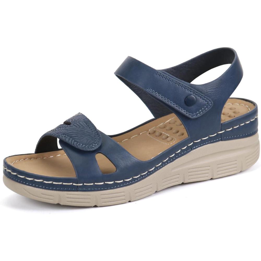 imageOrthorest Women Arch Support Walking Sandals Comfortable Orthotic SandalsNavy