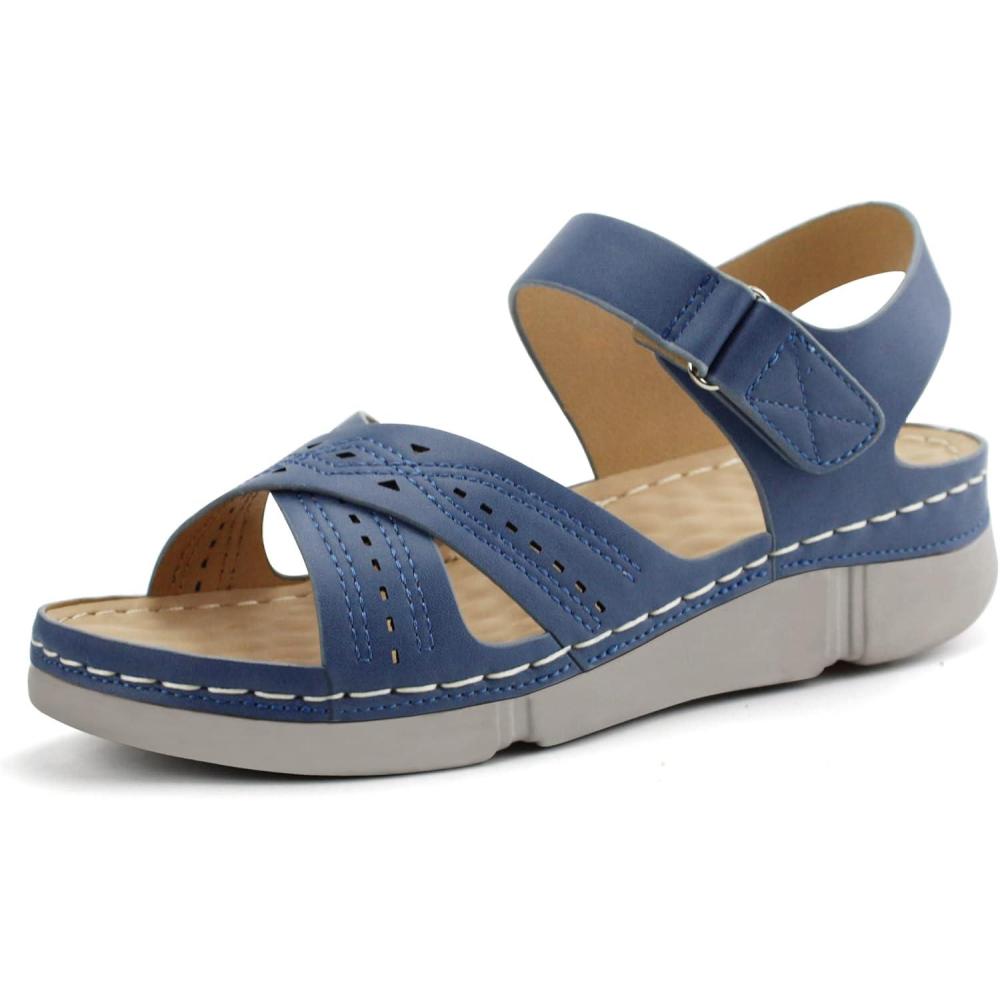imageOrthorest Women Orthopedic Sandals Arch Support Comfortable Sandals Orthotic Walking SandalsNavy