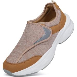 Ortho+rest Men Diabetic Shoes Swollen Feet Diabetes Walking Shoes Arch Support Orthopedic Sneakers(Brown)
