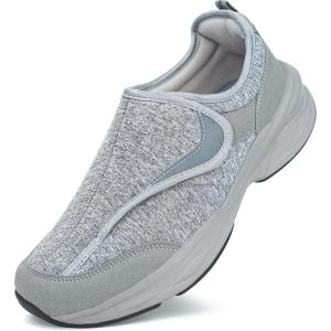 Ortho+rest Men Diabetic Shoes Swollen Feet Diabetes Walking Shoes Arch Support Orthopedic Sneakers(Grey)