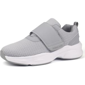 Ortho+rest Men Diabetic Walking Shoes Edema Shoes for Swollen Feet Arch Support Orthopedic Sneakers(Lt.grey)