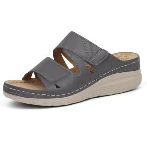 Ortho+rest Women Arch Support Slides Orthotic Walking Sandals Orthopedic Sandals(Grey)