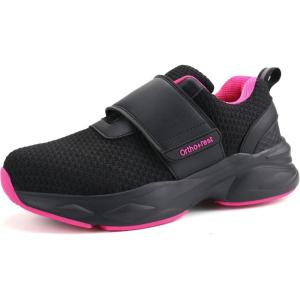 Ortho+rest Women Diabetic Shoes with Adjustable Closure Orthopedic Walking Shoes for Edema Plantar Fasciitis Bunions Arthritis Swollen Feet(Black/Berry)