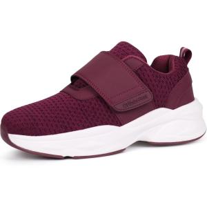 Ortho+rest Women Diabetic Shoes with Adjustable Closure Orthopedic Walking Shoes for Edema Plantar Fasciitis Bunions Arthritis Swollen Feet(Burgundy)