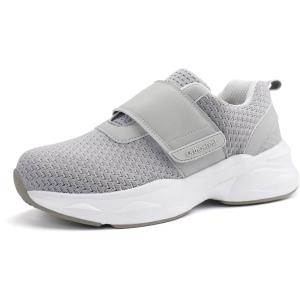 Ortho+rest Women Diabetic Shoes with Adjustable Closure Orthopedic Walking Shoes for Edema Plantar Fasciitis Bunions Arthritis Swollen Feet(Lt.grey)