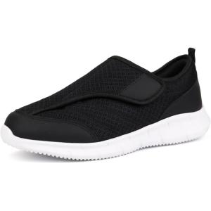 Ortho+rest Women Orthopedic Diabetic Walking Shoes Slip On Shoes for Swollen Feet(Black)