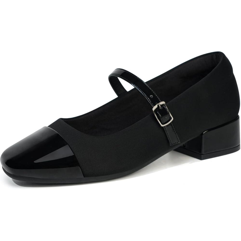 image:imageOrthorest Women Mary Janes for Bunions Orthopedic Dress Shoes Low Heel Chunky PumpsBlack