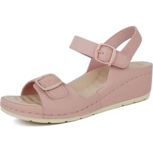 ORTOREX Women Arch Support Wedge Sandals Comfortable Waking Sandals(Pink)