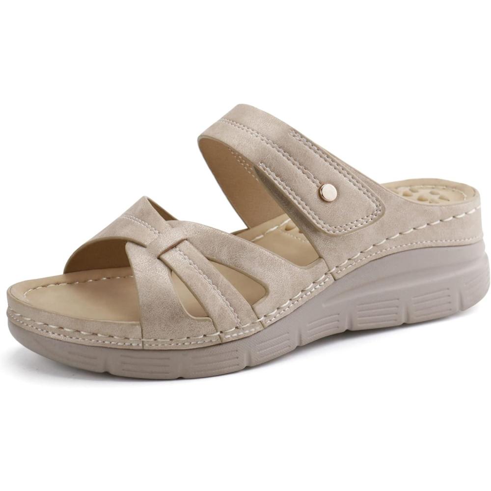 image:imageOrtho  Rest Women Orthotic Slides Comfortable Orthopedic Sandals Walking Sandals with Arch SupportBeige