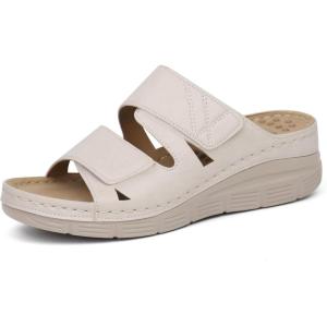 Ortho + Rest Women Arch Support Slides Orthotic Walking Sandals Orthopedic Sandals(Beige)