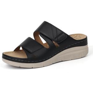 Ortho + Rest Women Arch Support Slides Orthotic Walking Sandals Orthopedic Sandals(Black)