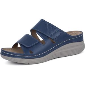 Ortho + Rest Women Arch Support Slides Orthotic Walking Sandals Orthopedic Sandals(Navy)