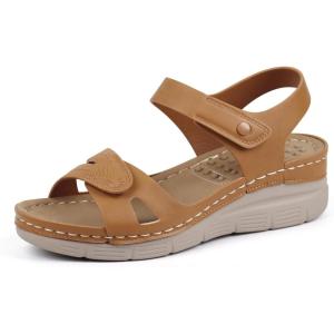 Ortho + Rest Women Arch Support Walking Sandals Comfortable Orthotic Sandals(Brown)